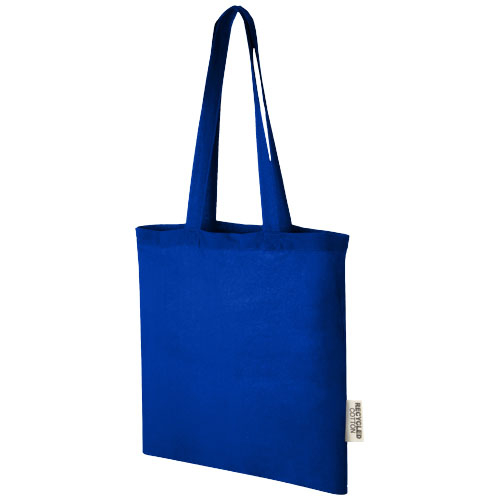 Sac cabas publicitaire coton recyclé 140g de 7L Madras Bleu royal